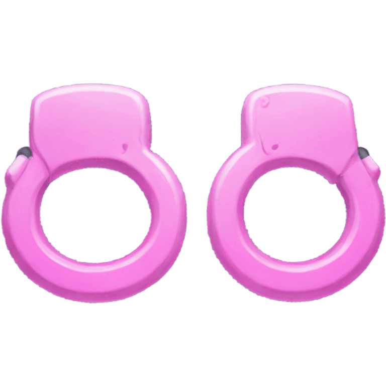 Fuzzy pink handcuffs emoji