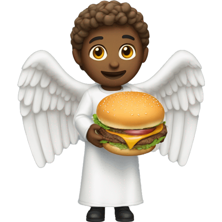 Angel holding a burger emoji