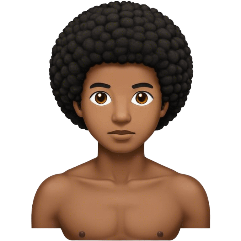 brown skin with a black small afro  emoji