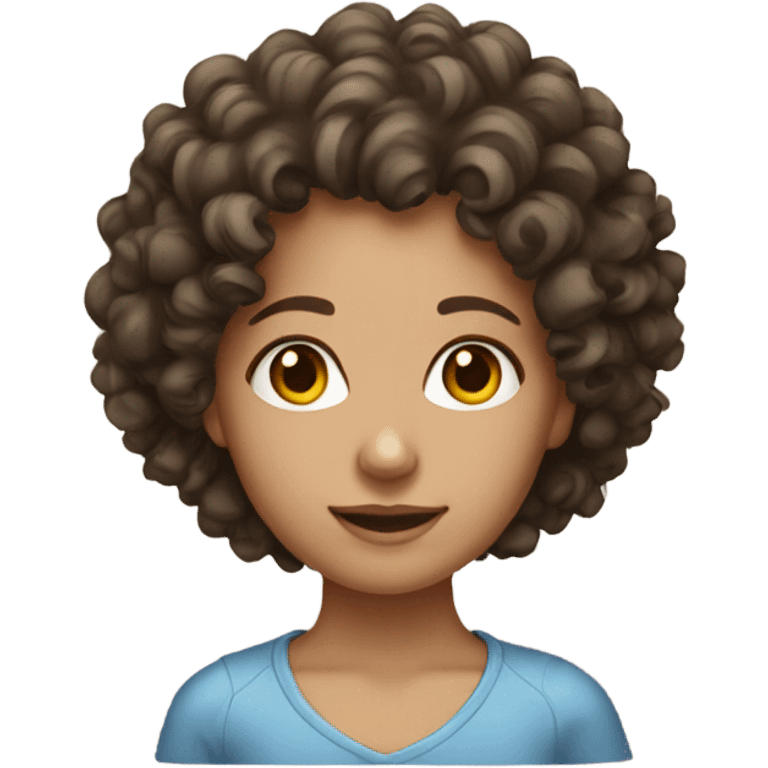 a brunette curly haired girl emoji