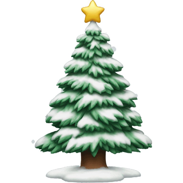 snowy christmas tree emoji