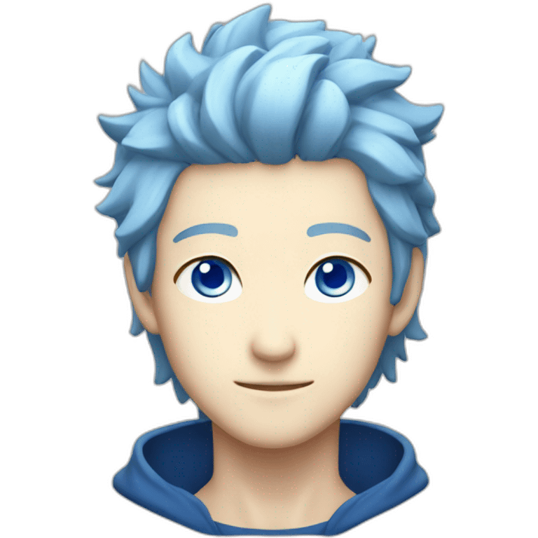 Satoru Gojo with blue eyes and blue hairs emoji