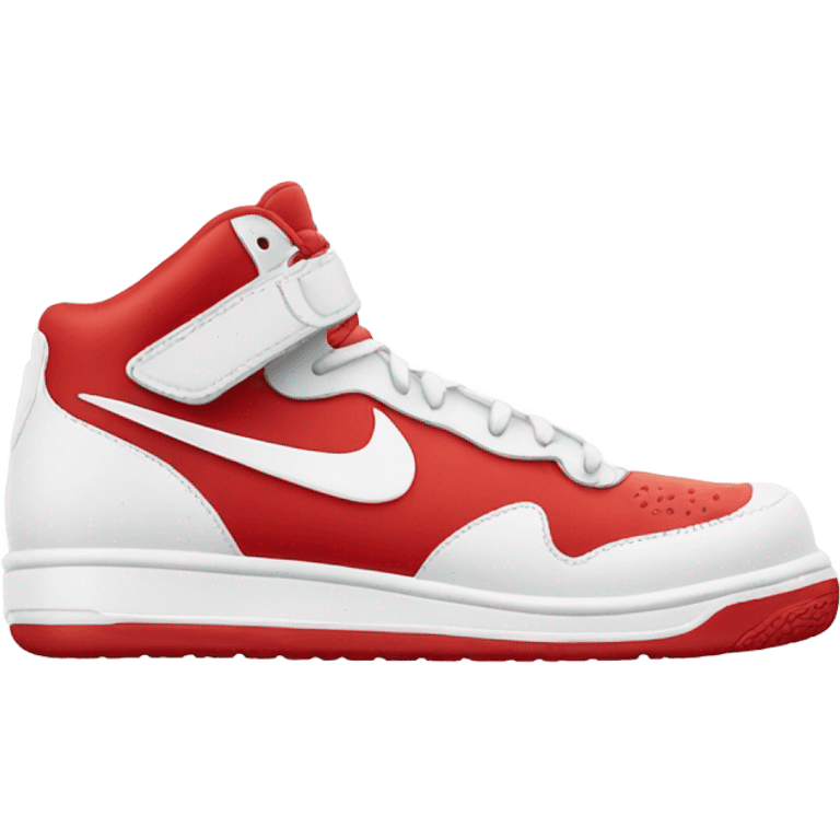 Red and white nike air high top shoe emoji