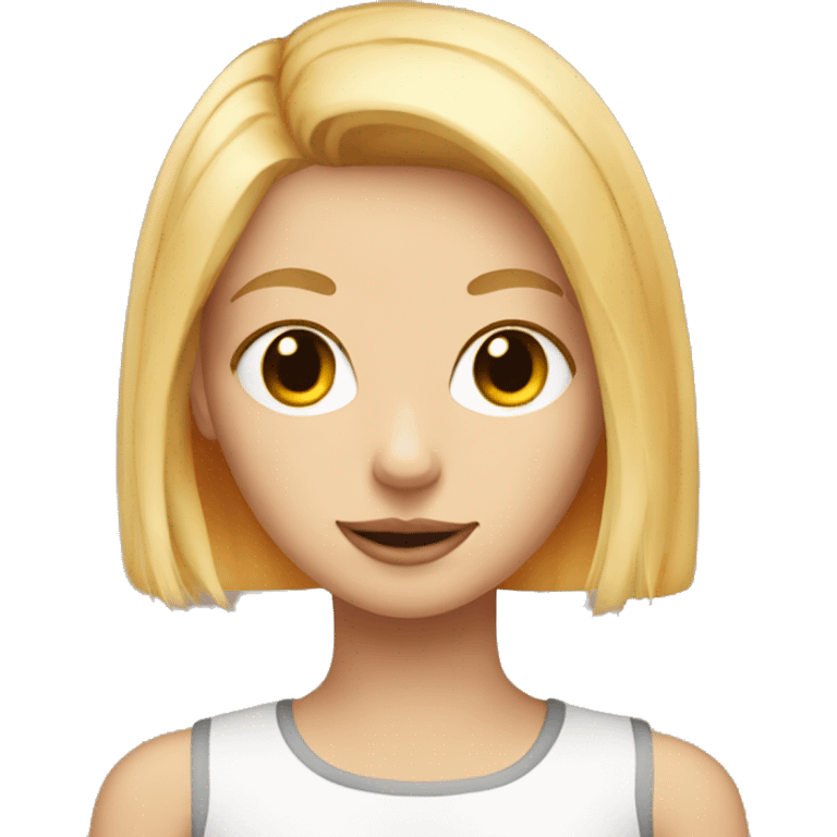 Blonde girl with a white and orange patches cat emoji