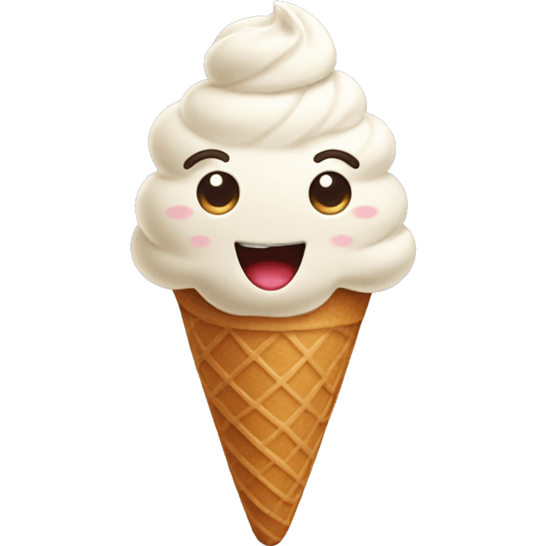 ice cream happy face emoji