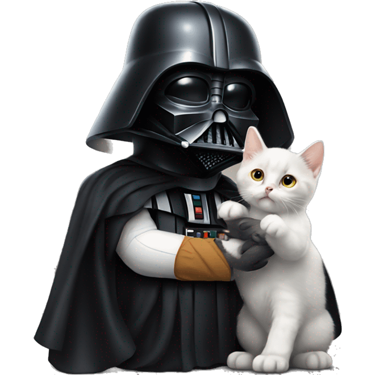 Darth Vader petting a kitten with a duck on his head emoji