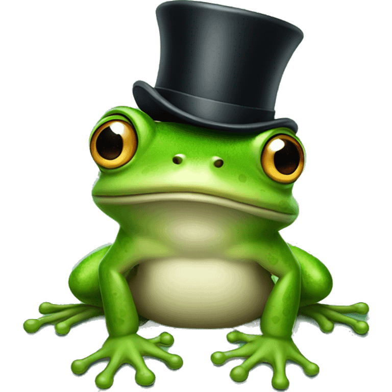 Frog with a top hat  emoji