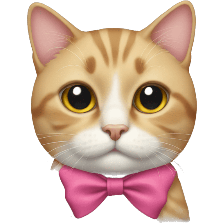 Cat wearing a bow emoji