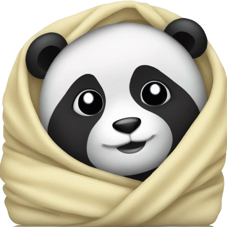 Panda snugging in a blanket  emoji