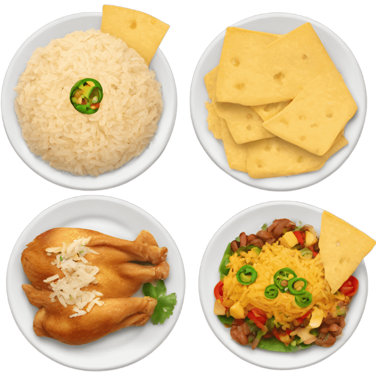 Chicken cheese and rice Mexican plate emoji