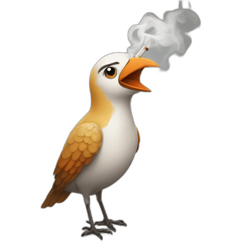 Smoking bird emoji