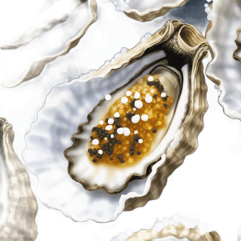 Oysters with Kaviar and white powder emoji