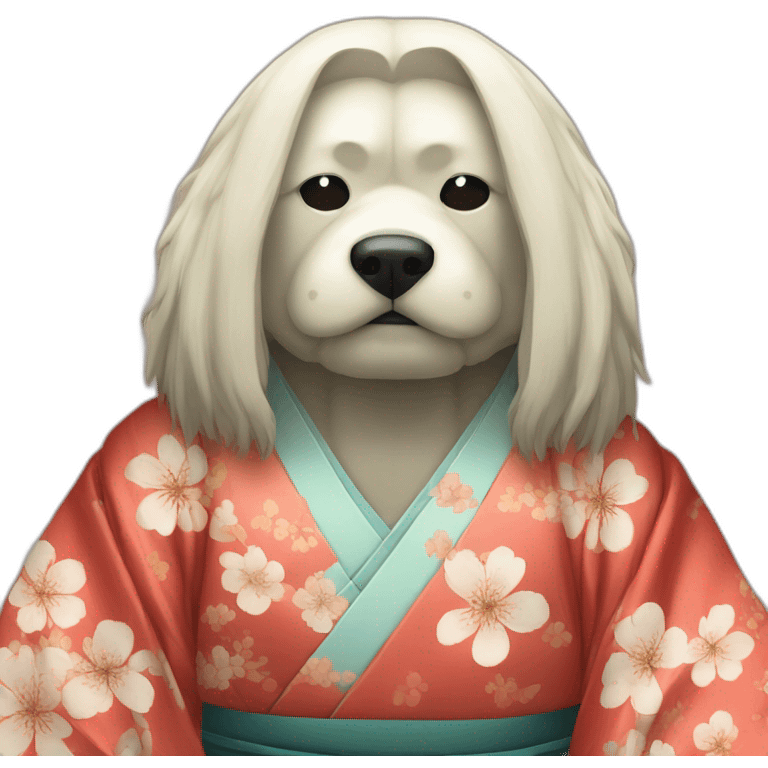 wearing-noh-doggy-mask-longhair-massive-guy-japanese-kimono emoji