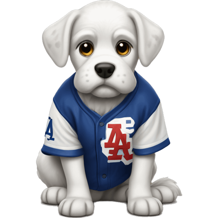 Dog wearing dodgers jersey  emoji