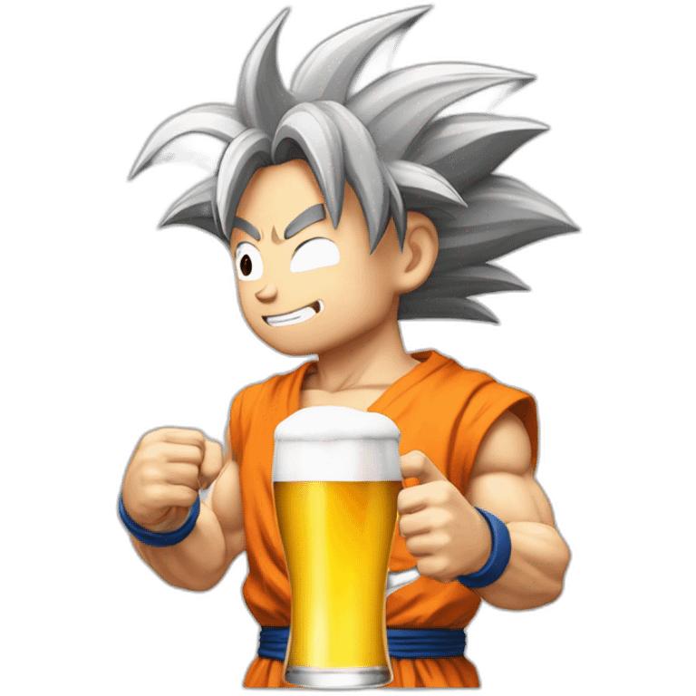 Goku qui boit une bière emoji