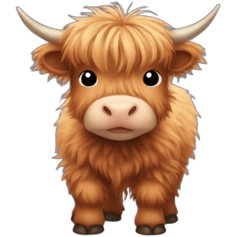 Cute Fluffy Highland cow baby emoji