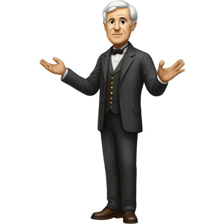 Thomas Edison  full body realistic standing emoji