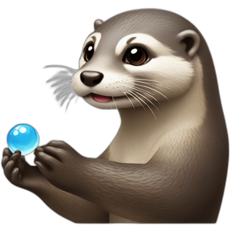 Loutre avec une perle dans la main emoji