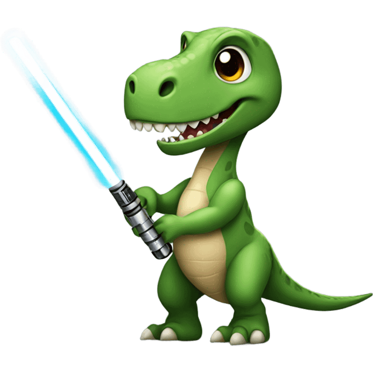 Dinosaur holding a lightsaber  emoji