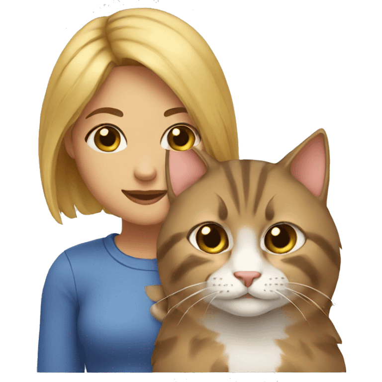 Girl and a cat  emoji