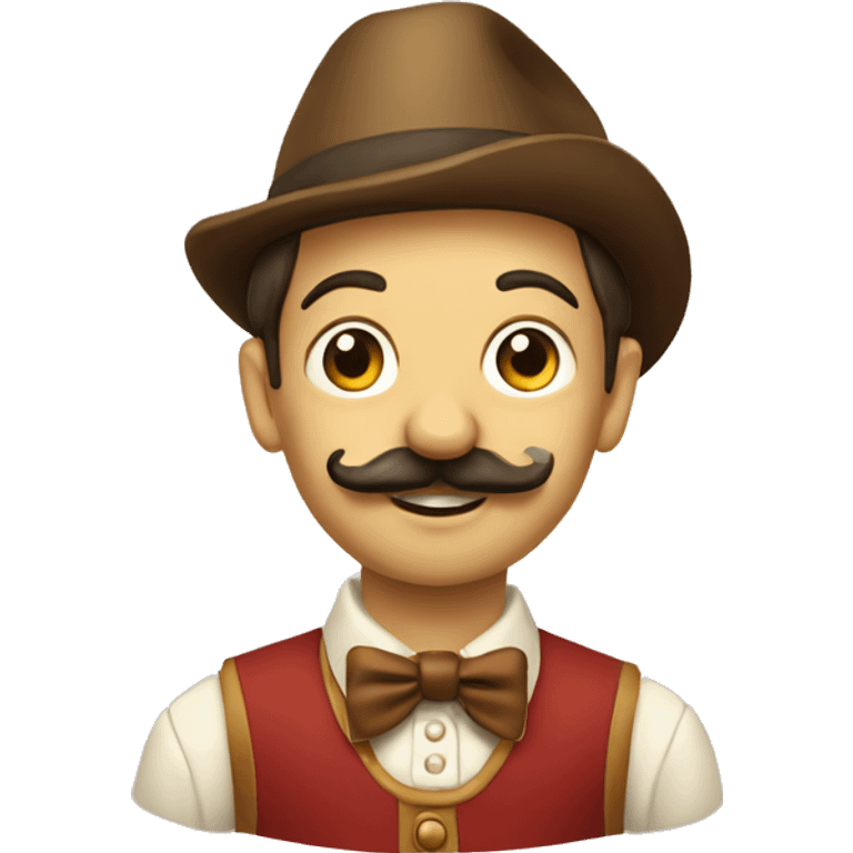 Pinocchio with mustach emoji