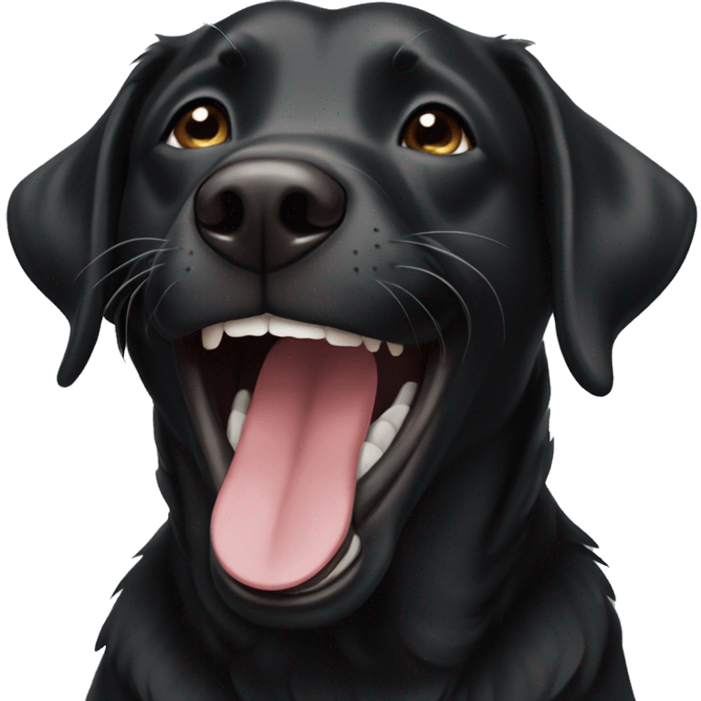 Black lab laughing emoji