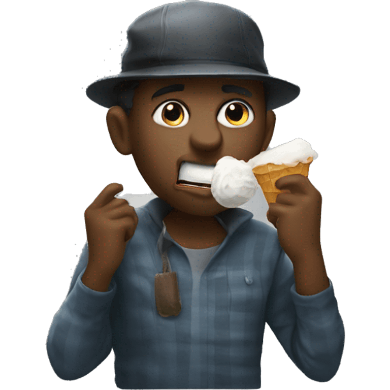 robber eating icecream emoji