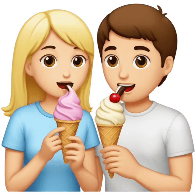 a couple eating ice cream  emoji