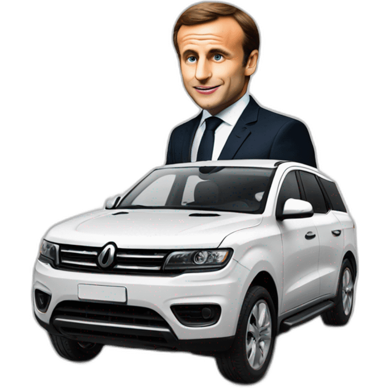 Macron on a car  emoji