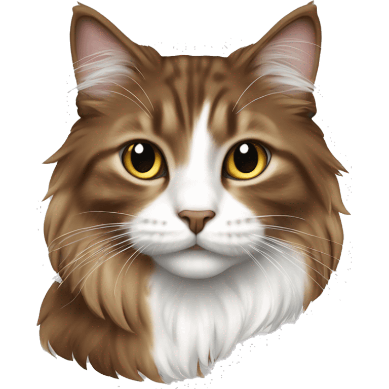 spenny cat brown and white long haired emoji