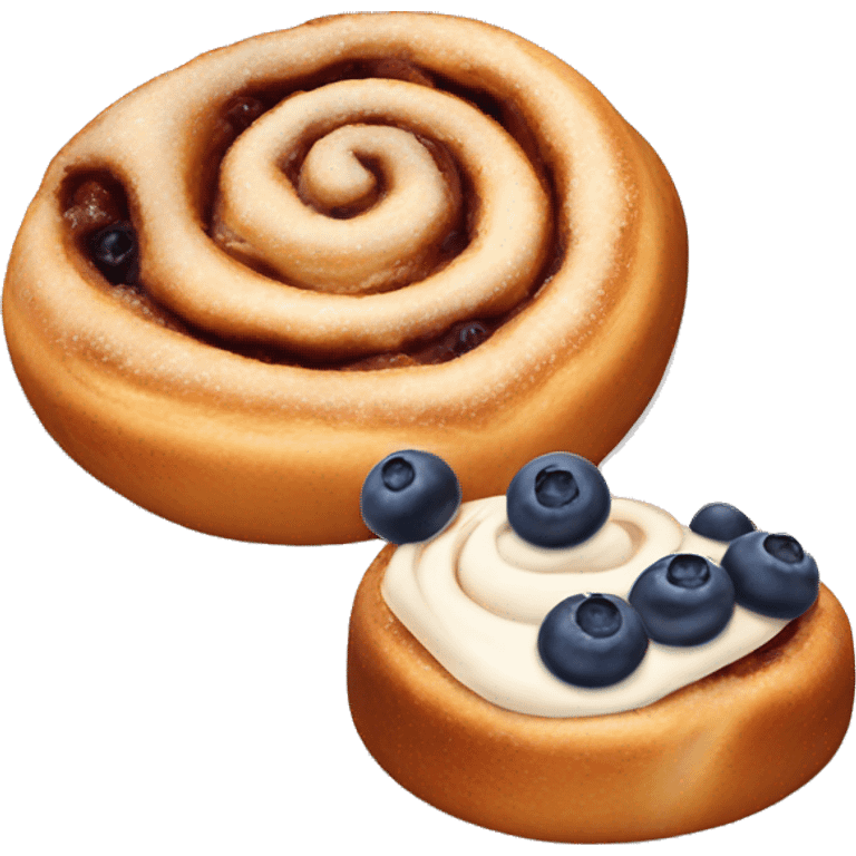 Cinnamon roll with blueberrys  emoji