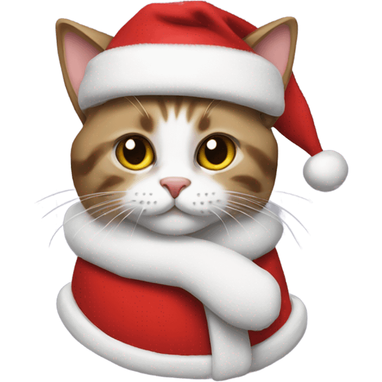 Cat wearing Santa suit emoji