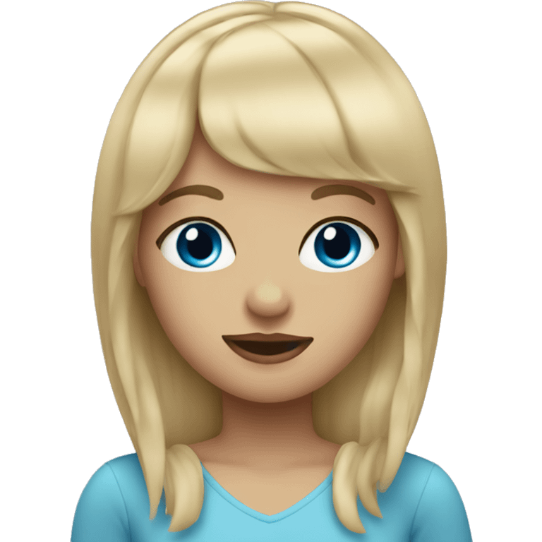 blonde girl with bangs and blue eyes  emoji