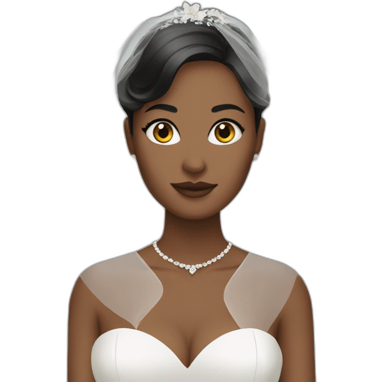 Bride wearing black dress and black veil emoji