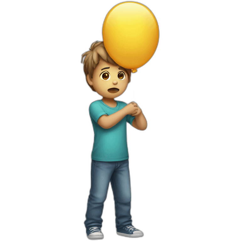 sad kid holding a ballon that just popped emoji