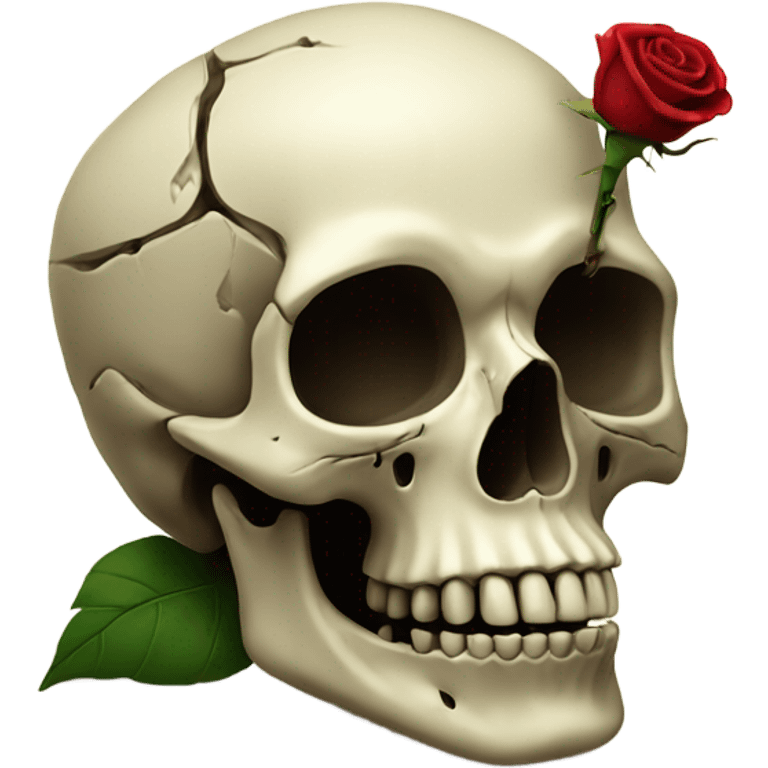 Skull with dead rose emoji