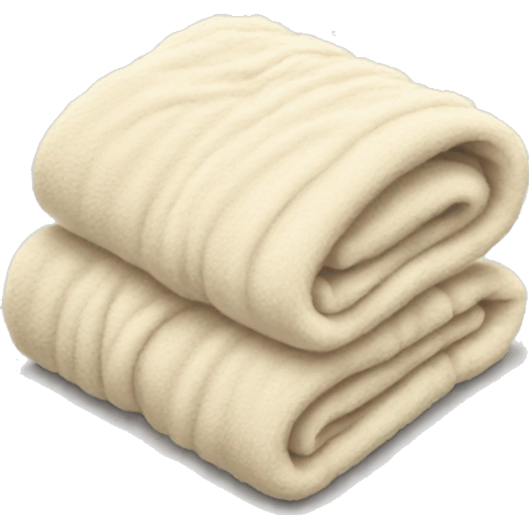 Folded fuzzy cream blanket emoji