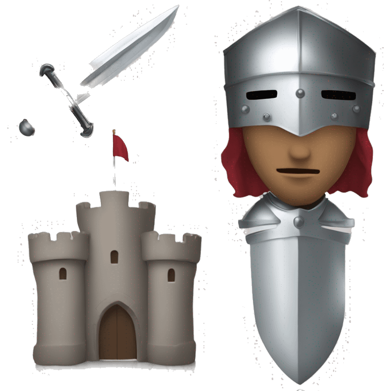 knight, sword, castle emoji