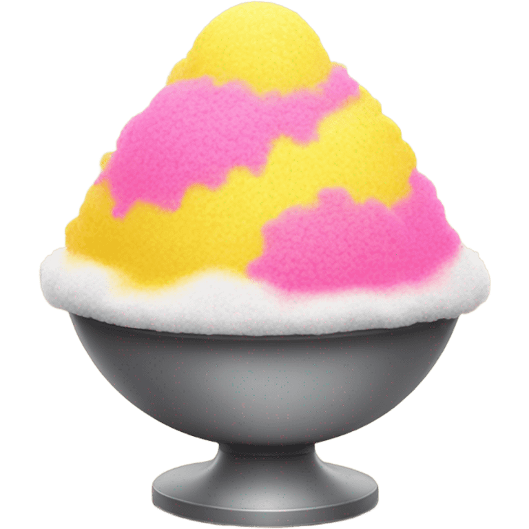 Yellow and pink shaved ice emoji