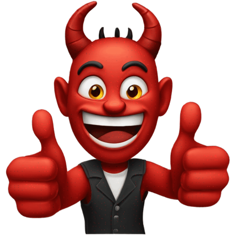 The devil gives a thumbs up emoji