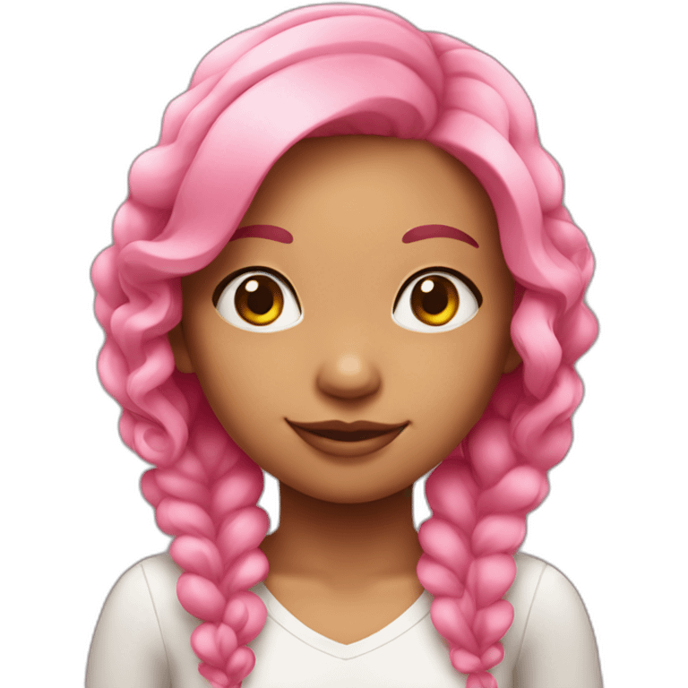 Cute Brazilian girl with pink hair emoji