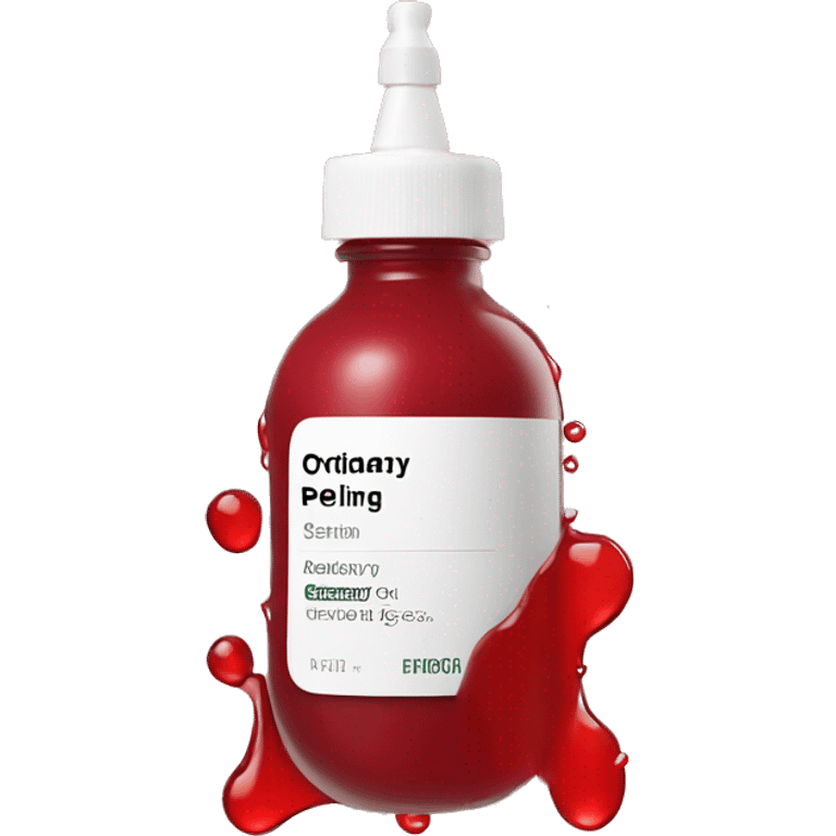 the ordinary peeling solution bottle with label and a red liquid inside emoji