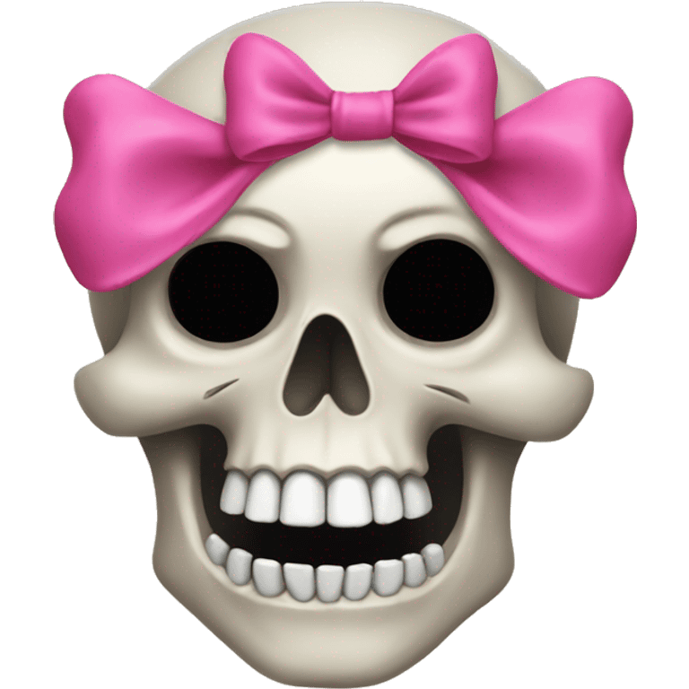 Skull with a pink bow emoji