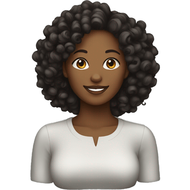 black women with curls happy emoji