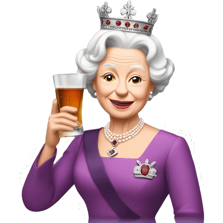 Queen Elizabeth holding whiskey glass emoji