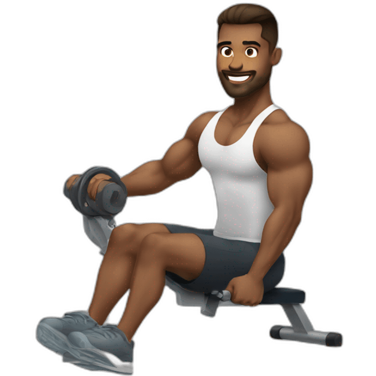 gym man doing leg exercise emoji