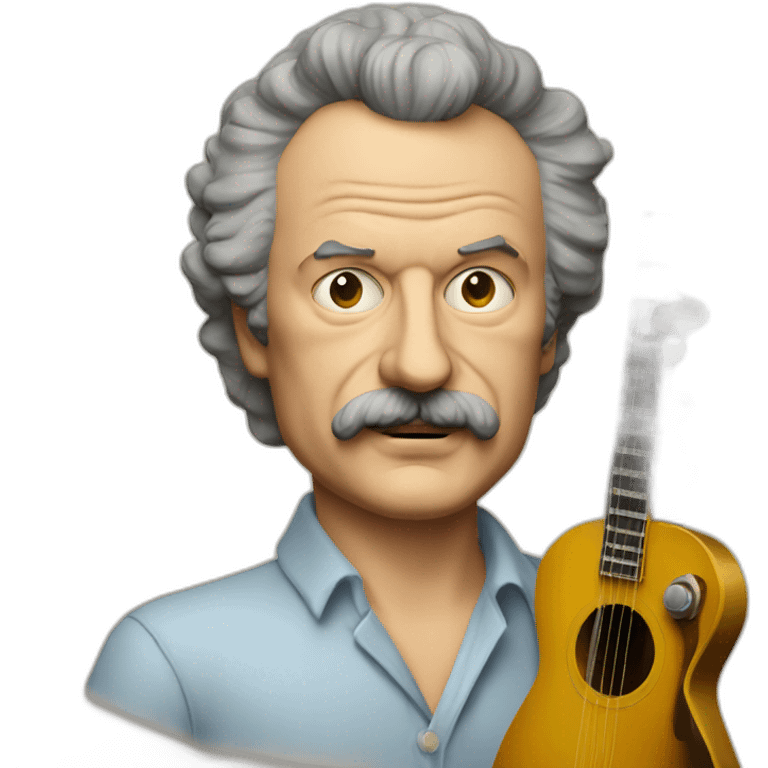 george brassens avec pipe et guitare emoji