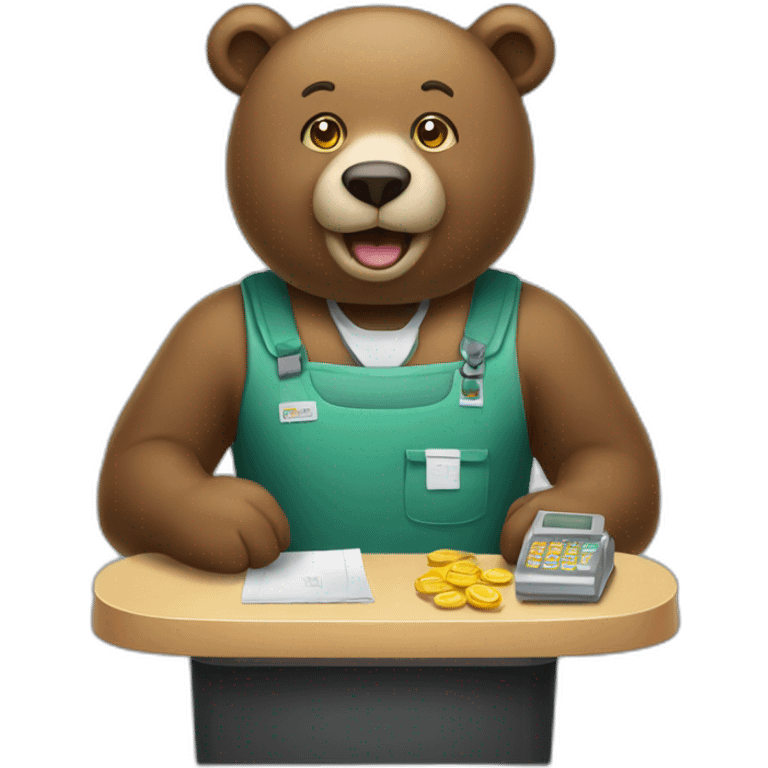 bear cashier emoji