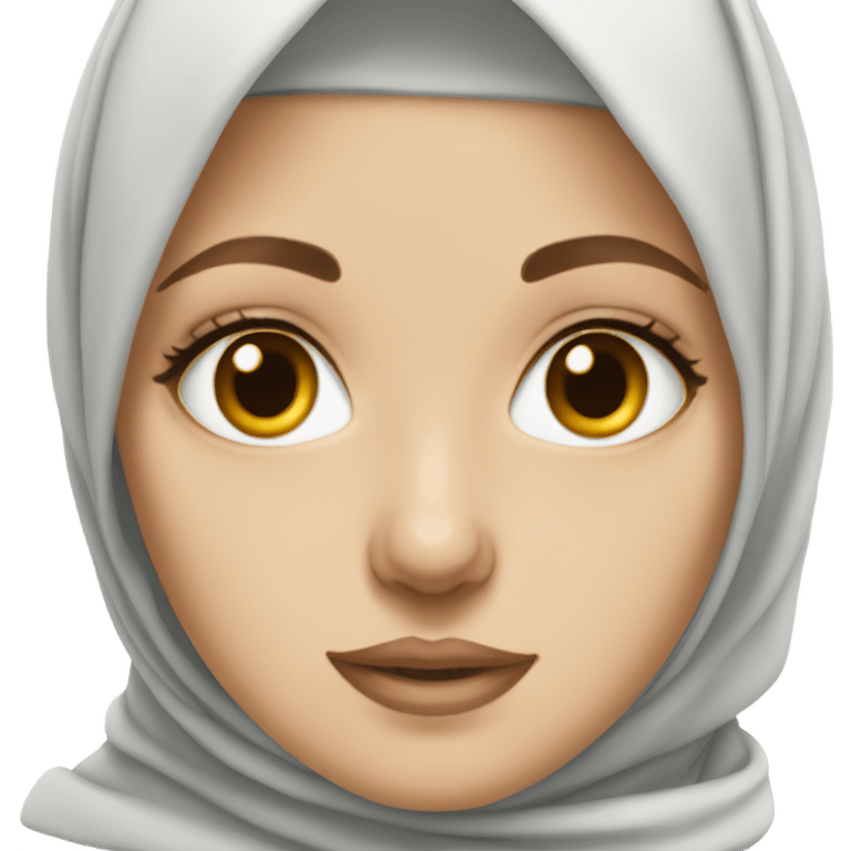 A hijabi white girl with amber eyes  emoji