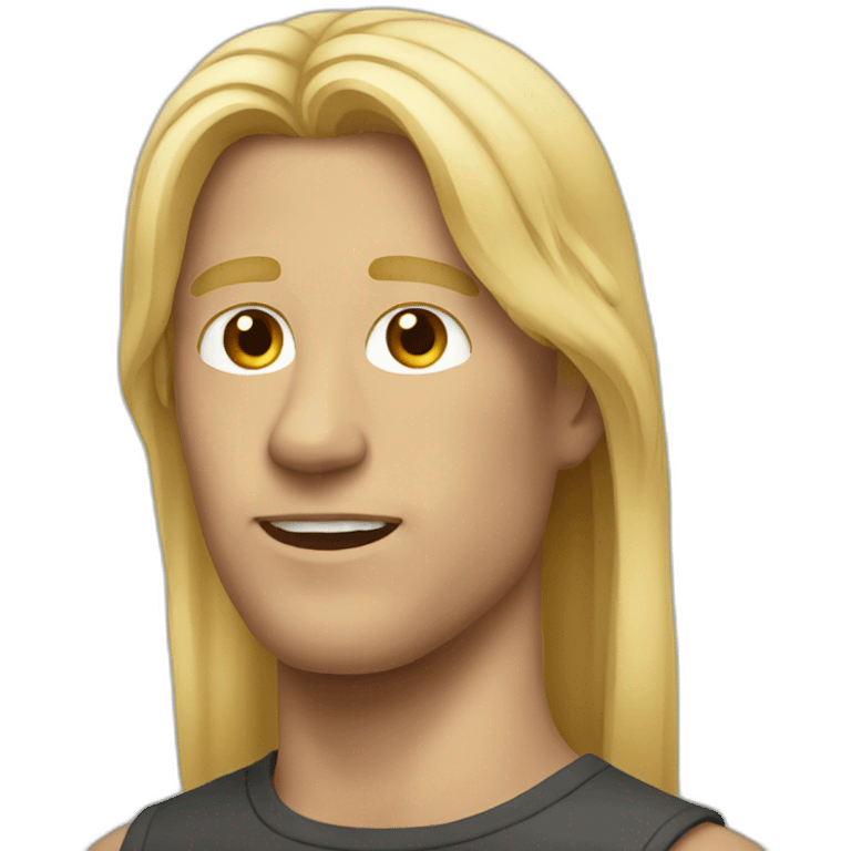 Man with long blonde hair emoji